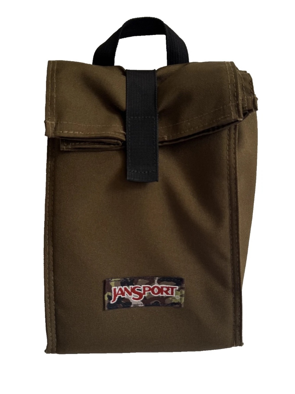 JanSport Insulated Lunch Box Lunch Bag Tote Brown Camo Logo T2660408